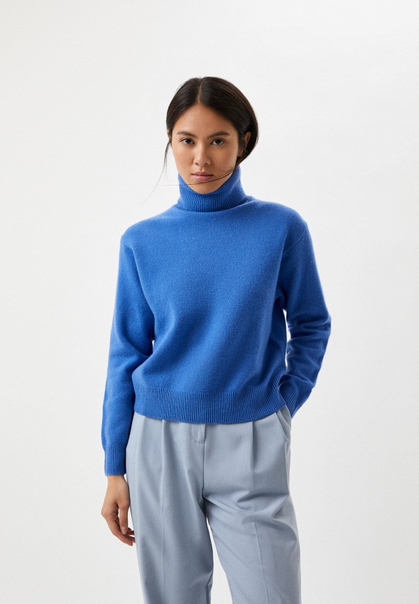 

Водолазка UNIQLO, Голубой, из овечьей шерсти класса премиум