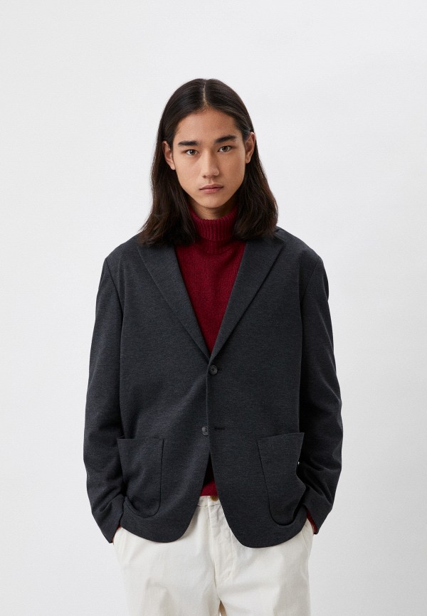 

Пиджак UNIQLO, Серый, из ткани джерси