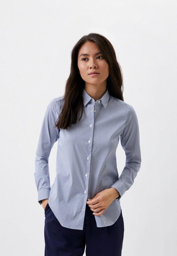 

Рубашка UNIQLO, Синий, из хлопка SUPIMA