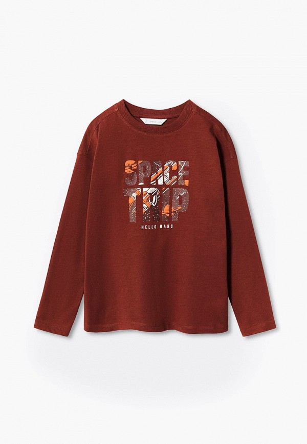 

Лонгслив Mango Kids, Коричневый, SPACE