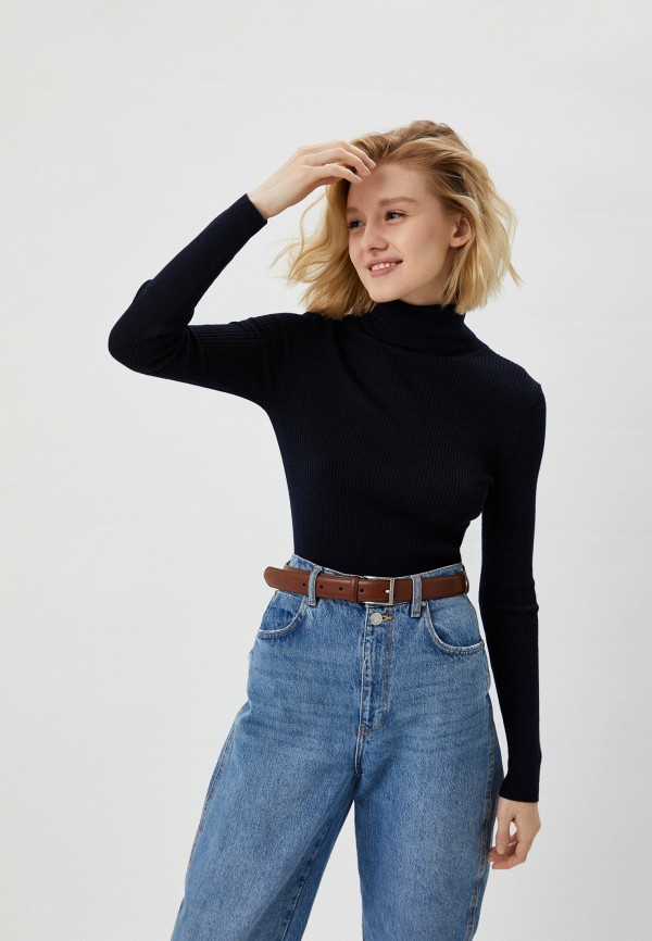 

Водолазка UNIQLO, Синий, из экстратонкой мериносовой шерсти