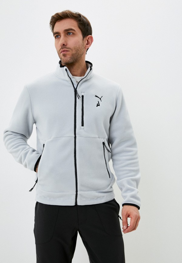 

Куртка спортивная PUMA, Серый, SEASONS FLEECE FULL ZIP M Platinum Gray