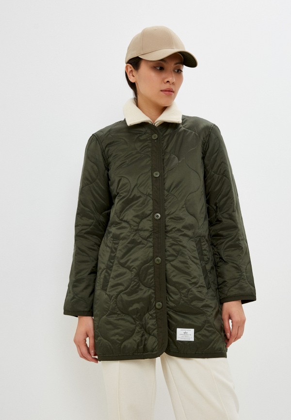 

Куртка утепленная Alpha Industries, Зеленый, LONG QUILTED LINER W
