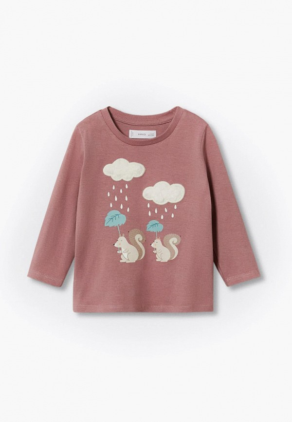

Лонгслив Mango Kids, Розовый, FUR