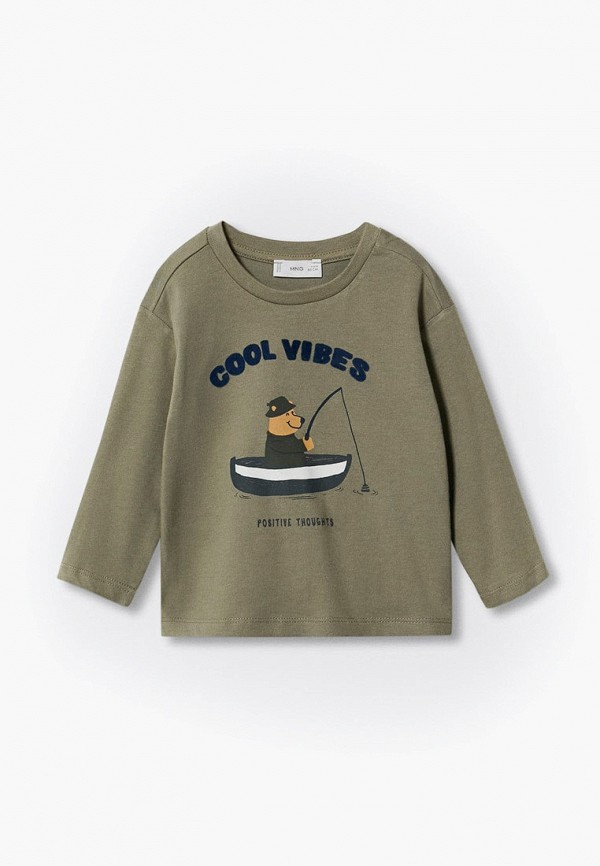 

Лонгслив Mango Kids, Хаки, VIBES