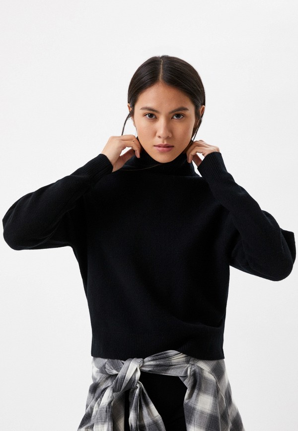 

Водолазка UNIQLO, Черный, из овечьей шерсти класса премиум