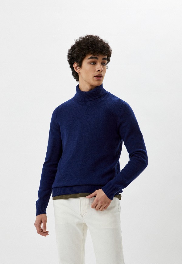

Водолазка UNIQLO, Синий, из овечьей шерсти класса премиум