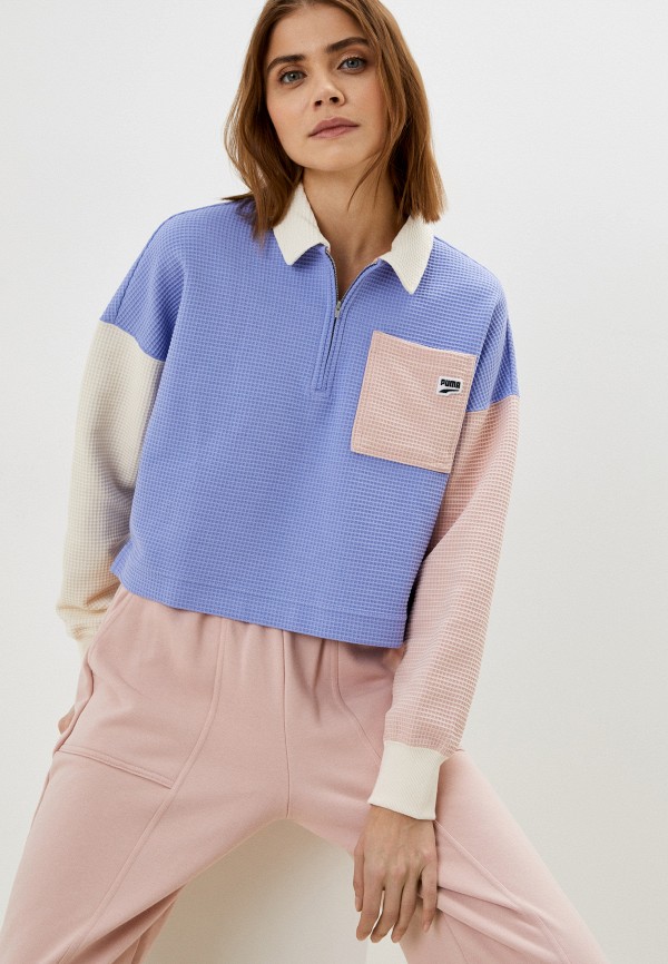 

Поло PUMA, Фиолетовый, Downtown Oversized Longsleeve Polo