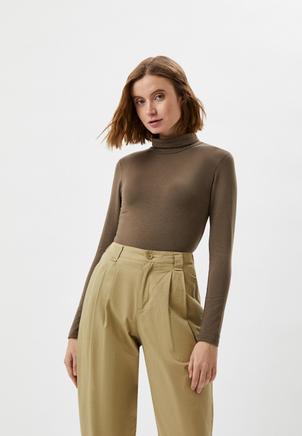 

Водолазка UNIQLO, Коричневый, HEATTECH С ХЛОПКОМ