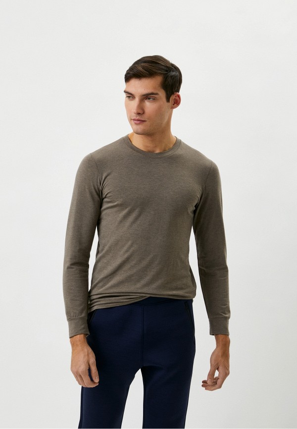 

Лонгслив UNIQLO, Коричневый, HEATTECH С ХЛОПКОМ