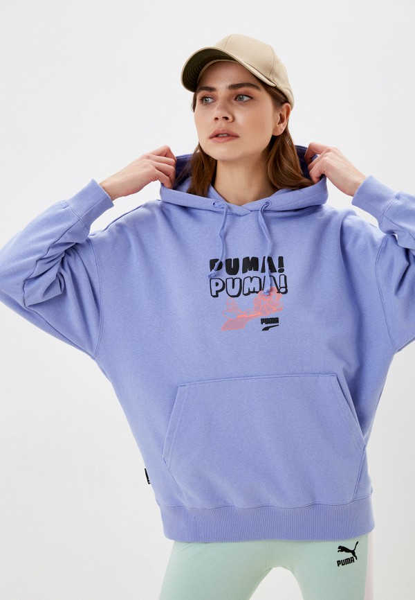 

Худи PUMA, Фиолетовый, Downtown Oversized Graphic Hoodie TR
