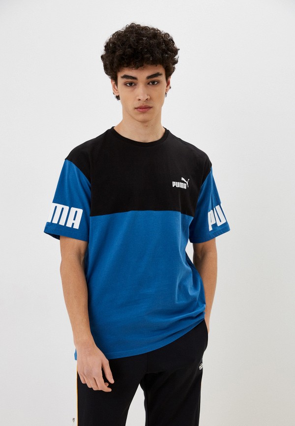 

Футболка PUMA, Синий, Puma Power Colorblock Tee Lake Blue