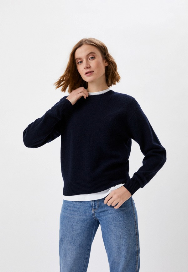 

Джемпер UNIQLO, Синий, из овечьей шерсти класса премиум
