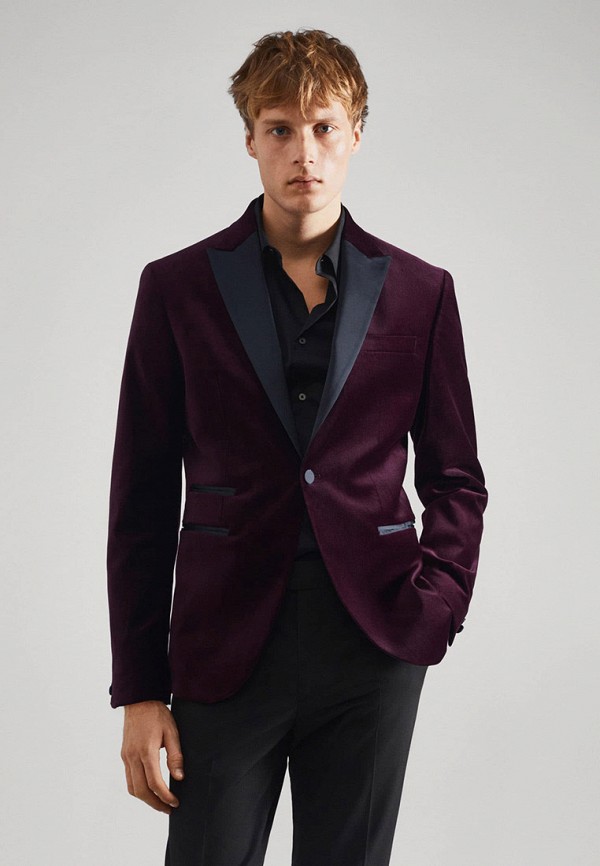 

Пиджак Mango Man, Фиолетовый, VELVET