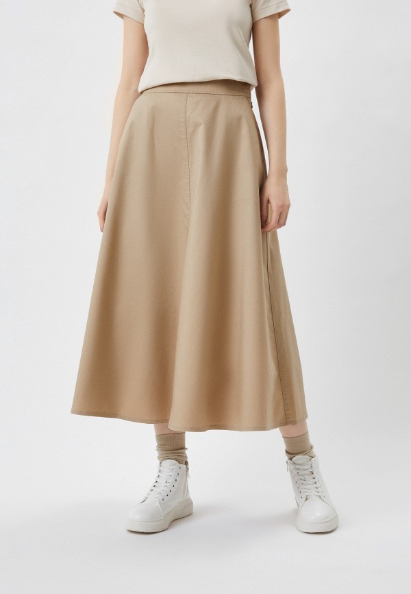 

Юбка UNIQLO, Бежевый, из хлопка