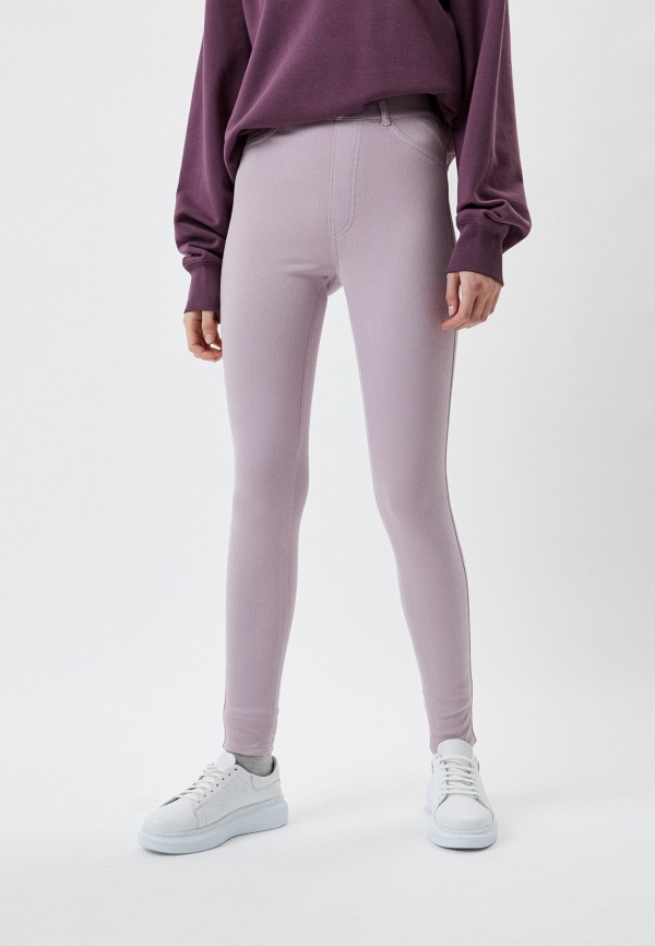 

Джеггинсы UNIQLO, Фиолетовый, ультраэластичные