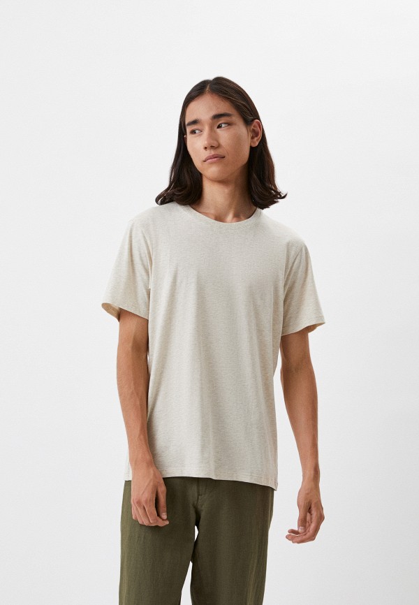 

Футболка UNIQLO, Бежевый, из хлопка SUPIMA