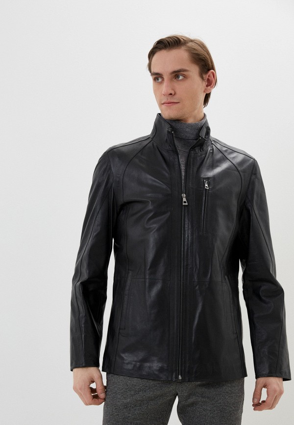 Куртка кожаная Giorgio Di Mare черного цвета