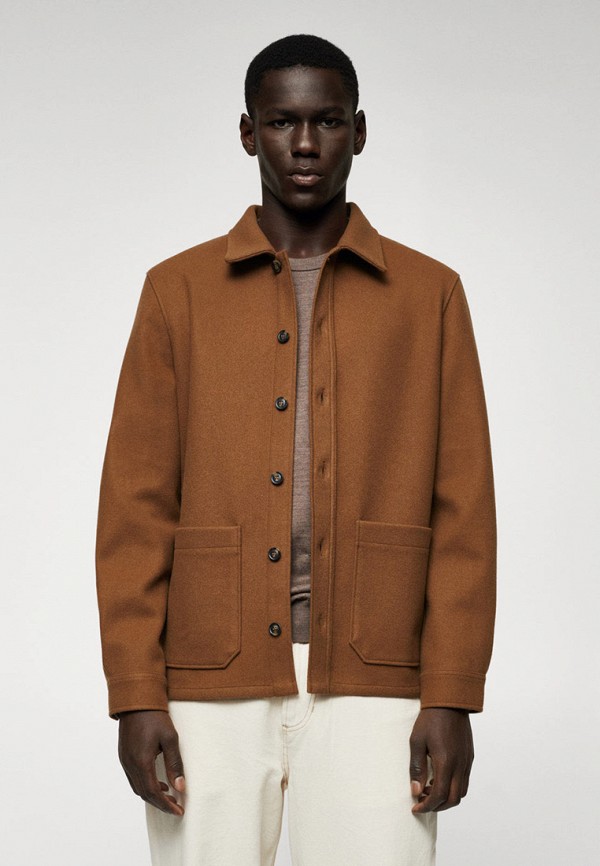 

Рубашка Mango Man, Коричневый, overshirt, ALLUDIA2