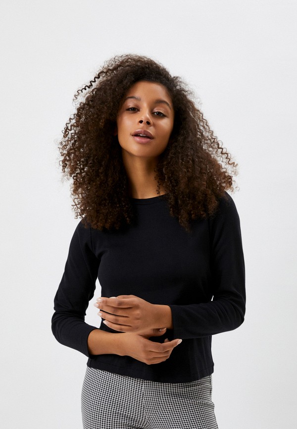 

Лонгслив UNIQLO, Черный, из эластичного хлопка