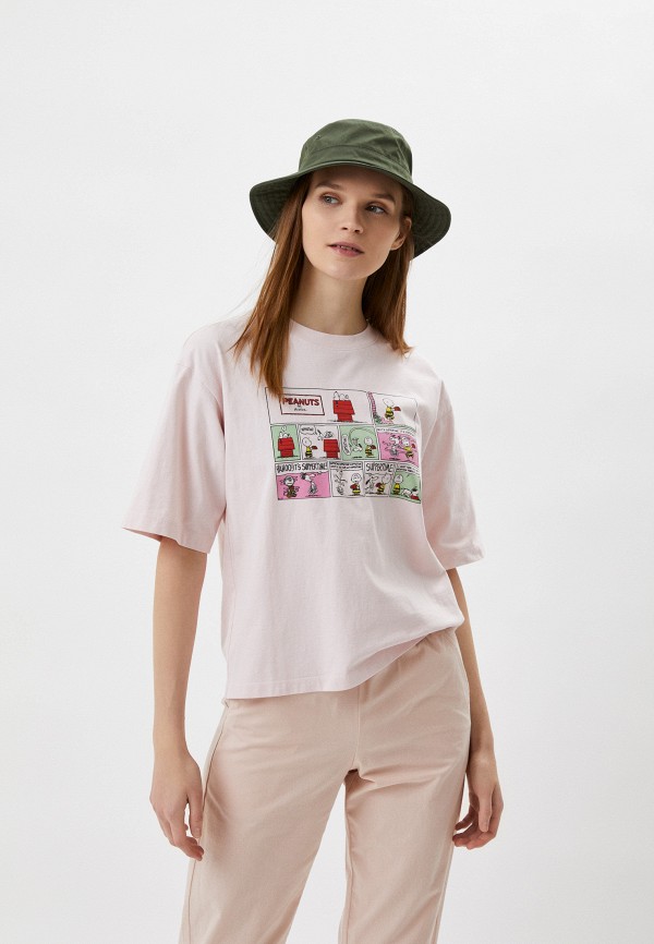 

Футболка UNIQLO, Розовый, UT PEANUTS Sunday Specials