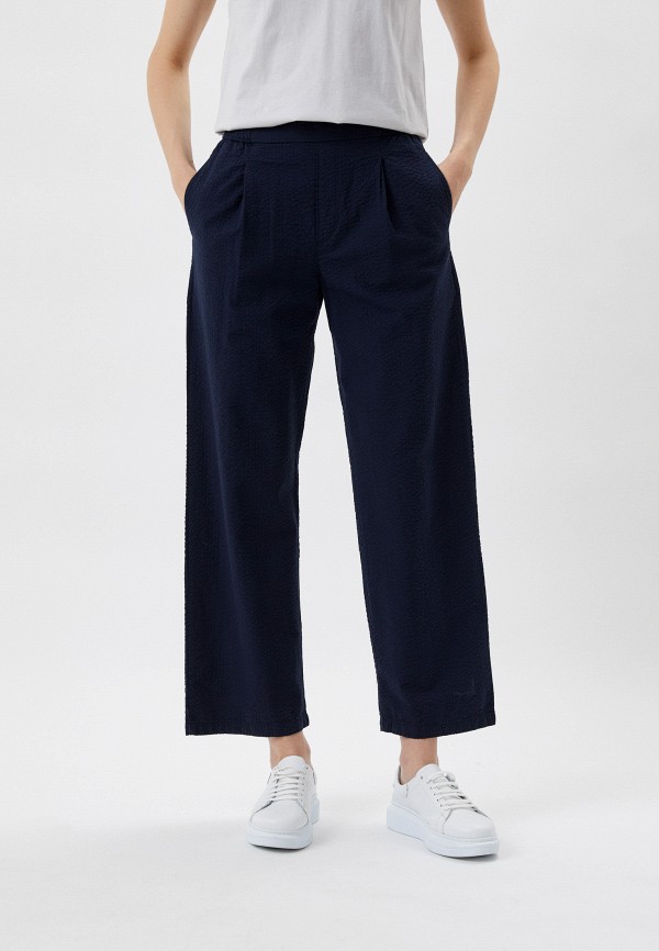 

Брюки UNIQLO, Синий, из жатого хлопка