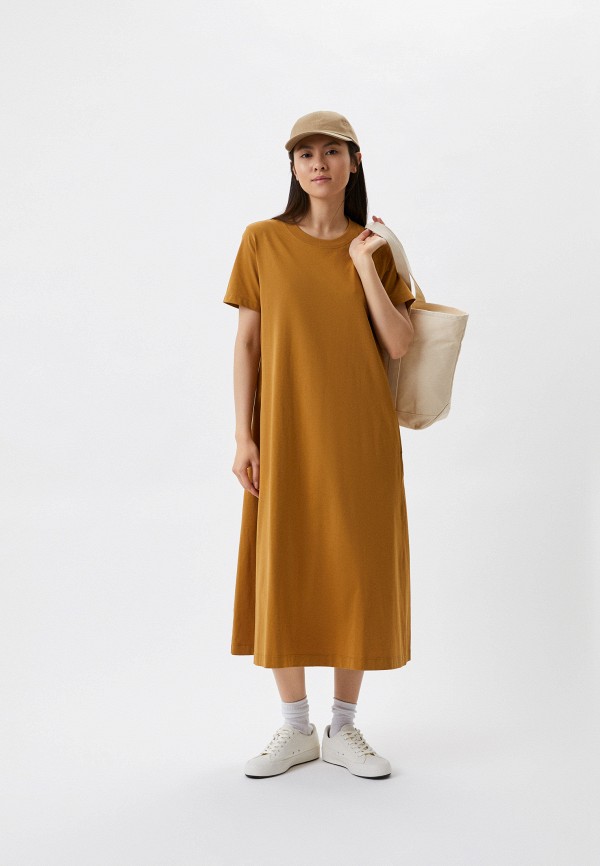 

Платье UNIQLO, Коричневый, AIRism c хлопком Uniqlo U