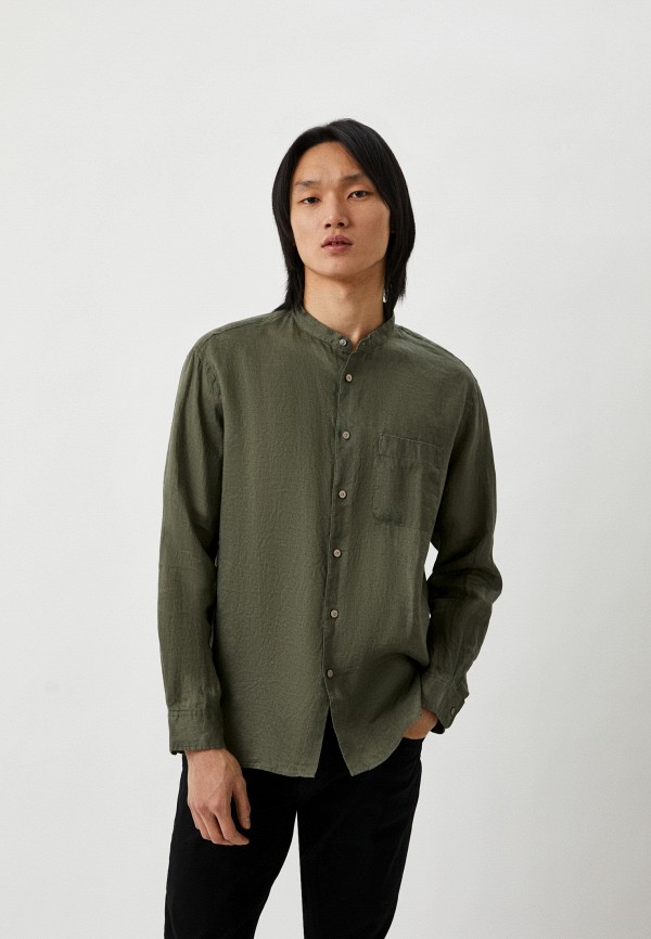 

Рубашка UNIQLO, Зеленый, изо льна класса премиум