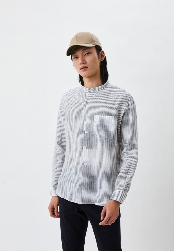 

Рубашка UNIQLO, Синий, изо льна класса премиум