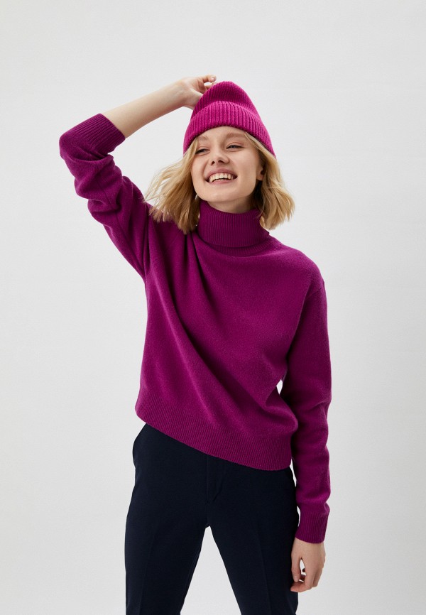 

Водолазка UNIQLO, Розовый, из овечьей шерсти класса премиум
