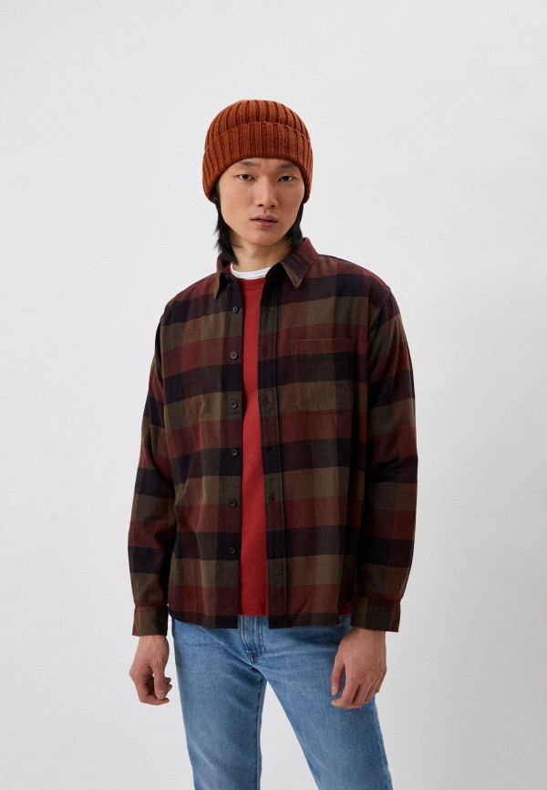 

Рубашка UNIQLO, Коричневый, из фланели
