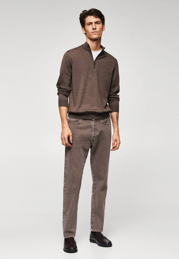 Джемпер Mango Man коричневый, размер 48, фото 2