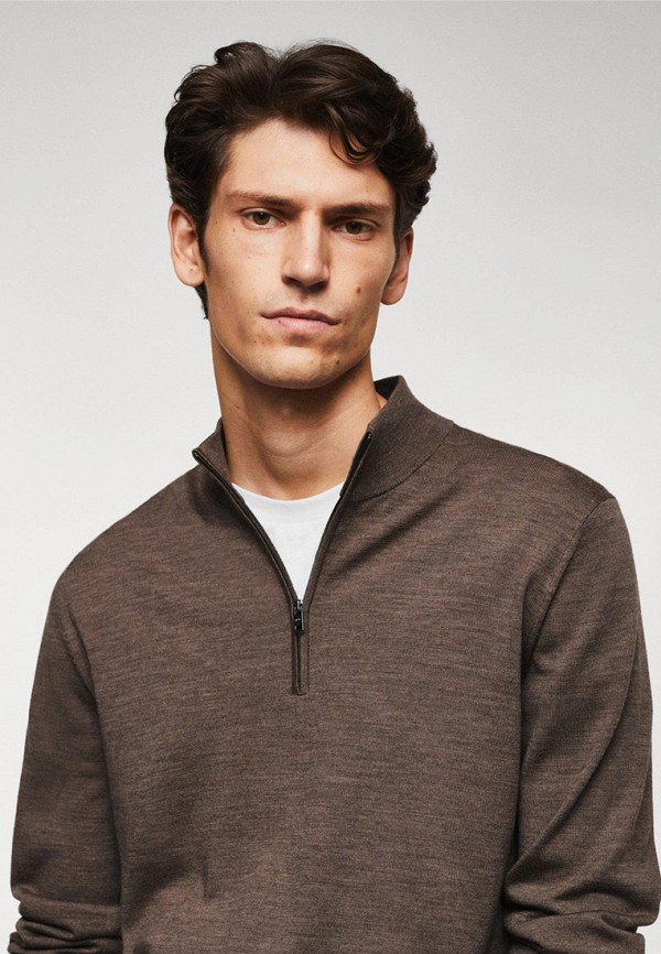 Джемпер Mango Man коричневый, размер 48, фото 4