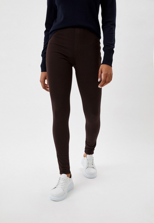 

Джеггинсы UNIQLO, Коричневый, ультраэластичные HEATTECH