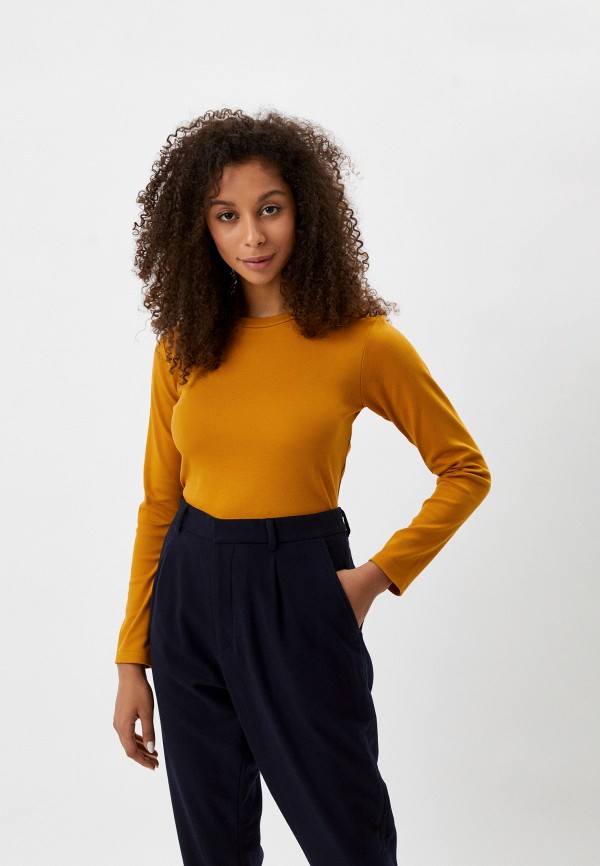 

Лонгслив UNIQLO, Желтый, из эластичного хлопка