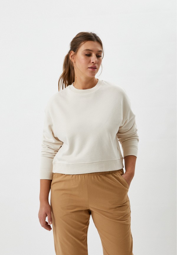 

Свитшот UNIQLO, Бежевый, укороченный