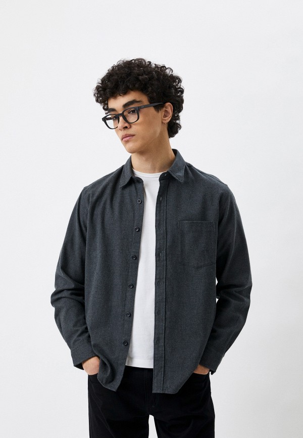 

Рубашка UNIQLO, Серый, из фланели