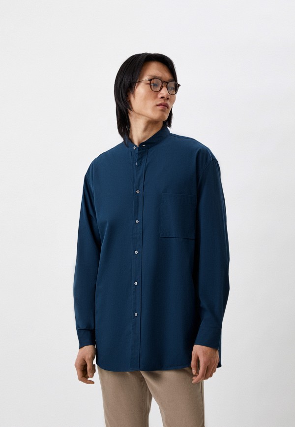 

Рубашка UNIQLO, Синий, из хлопка SUPIMA +J