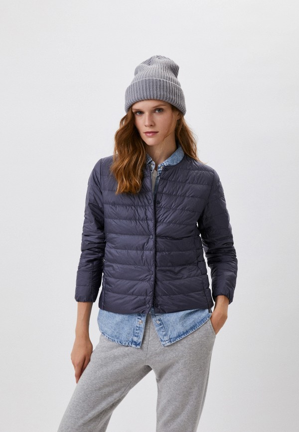 

Пуховик UNIQLO, Голубой, ультралегкий компактный