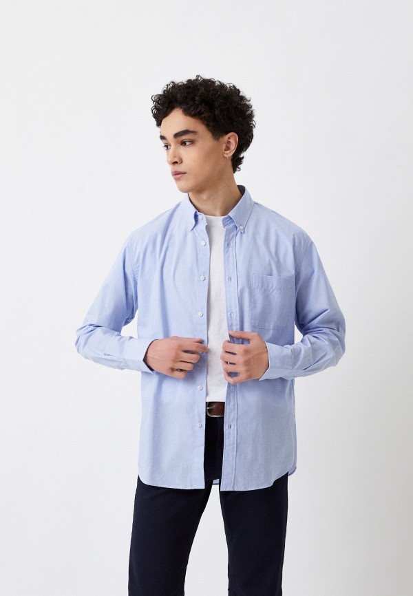 

Рубашка UNIQLO, Голубой, из экстратонкого хлопка