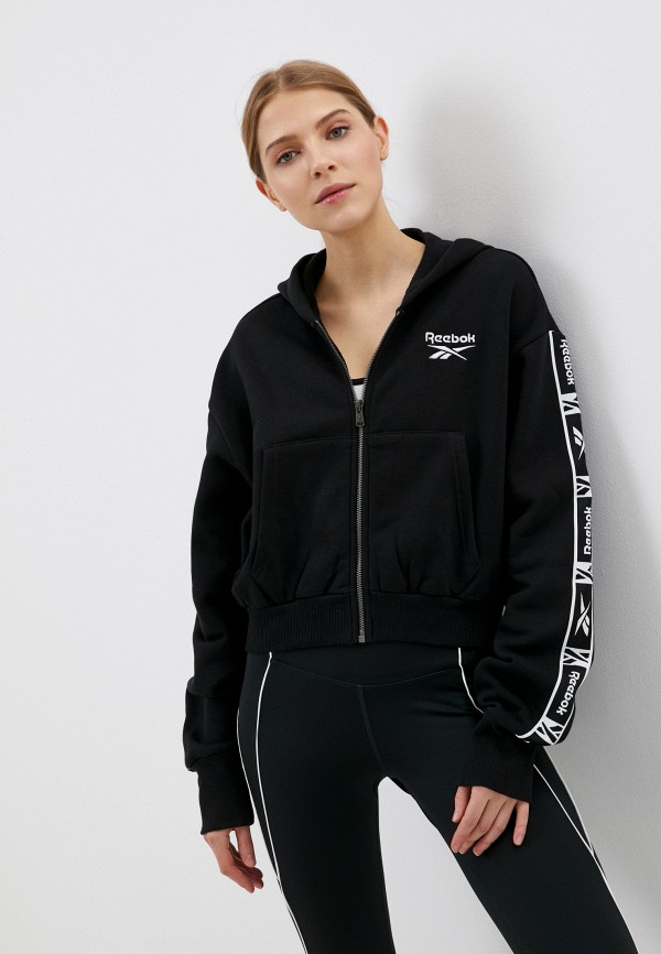 

Толстовка Reebok, Черный, TAPE PACK FULL ZIP