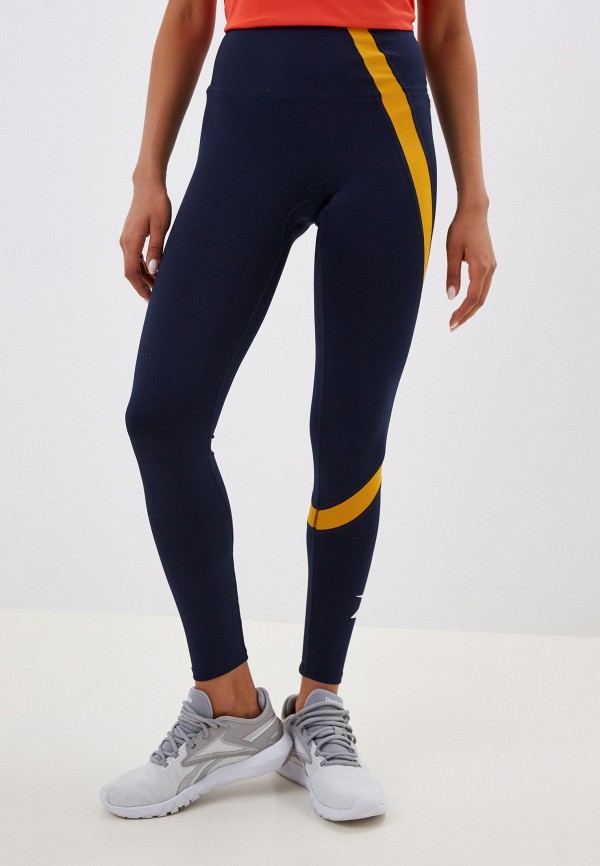 

Тайтсы Reebok, Синий, Lamoda Exclusive WOR BIG LOGO TIGHT