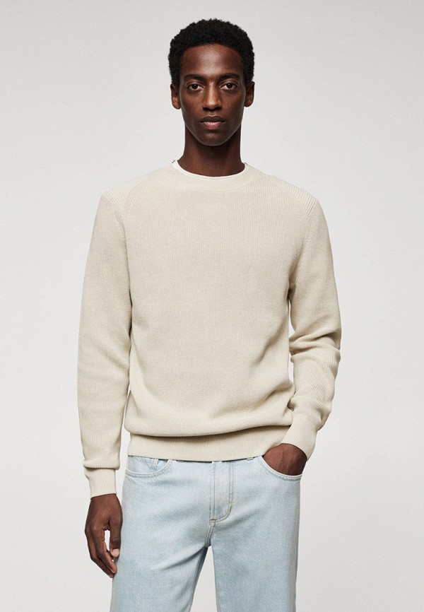 

Джемпер Mango Man, Бежевый, COTTON