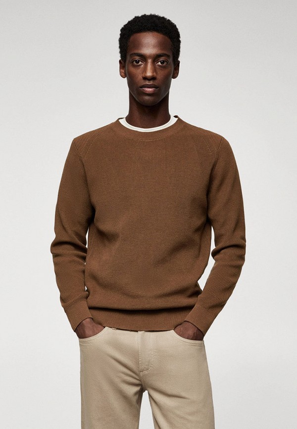 

Джемпер Mango Man, Коричневый, COTTON