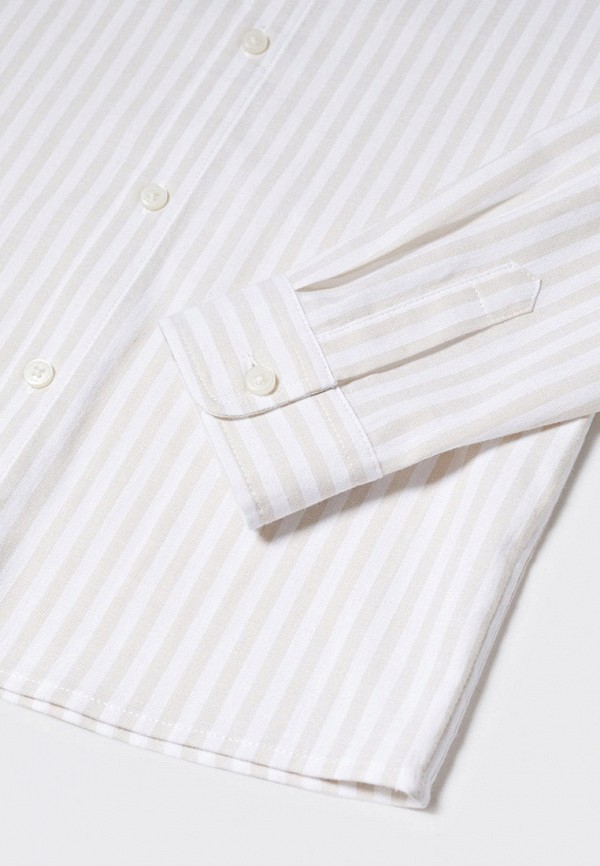 Рубашка Mango Kids бежевый, размер 128, фото 3