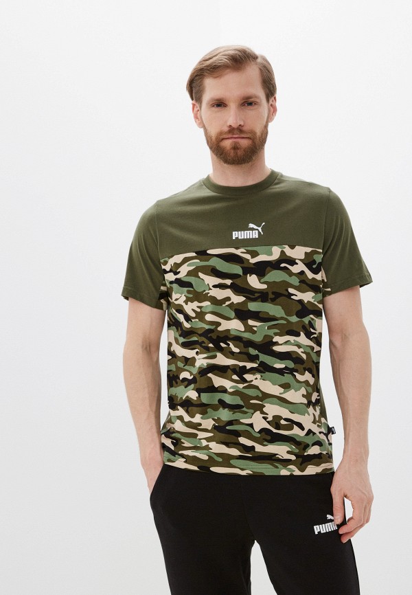 

Футболка PUMA, Хаки, ESS BLOCK CAMO Tee Green Moss