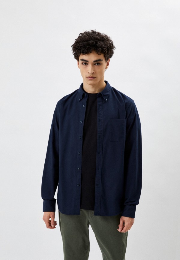 

Рубашка UNIQLO, Синий, из ткани оксфорд