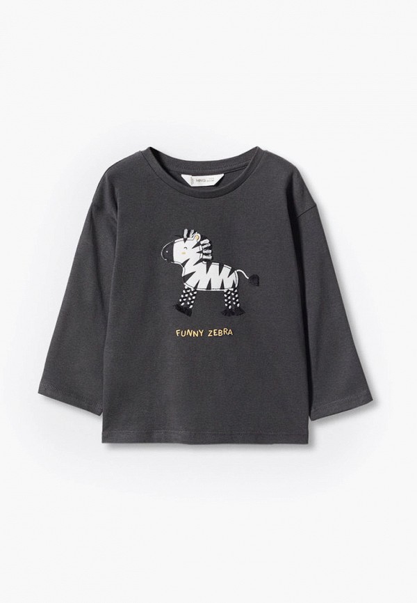 

Лонгслив Mango Kids, Серый, ZEBRA