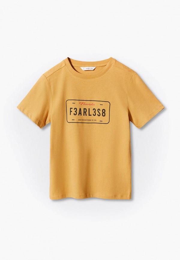 

Футболка Mango Kids, Желтый, NEWYORK