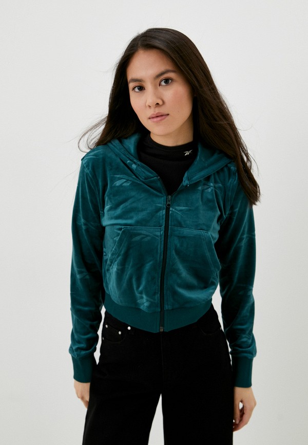 

Толстовка Reebok, Зеленый, CL ENERGY Q4 VELOUR FZ